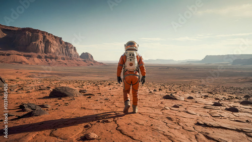 AI-generated image of astronaut space exploration, exploring the secrets of the universe, pushing the boundary of human existence photo