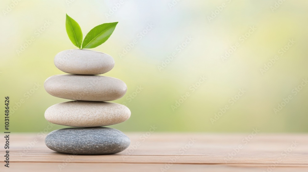 Serene Zen Garden with Healing Stones and Plants Serene Zen Garden with Healing Stones and Plants