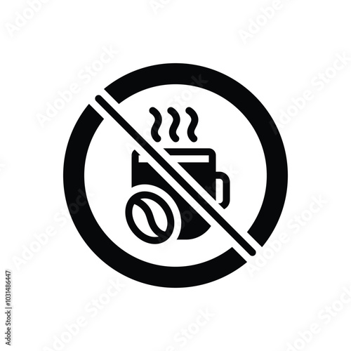 Black solid icon for no caffeine