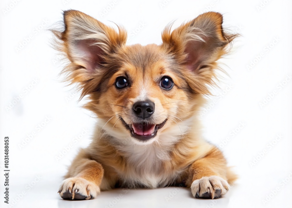 Mad Puppy Isolated on White Background - Playful and Energetic Dog Photography Mad Puppy Isolated on White Background - Playful and Energetic Dog Photography
