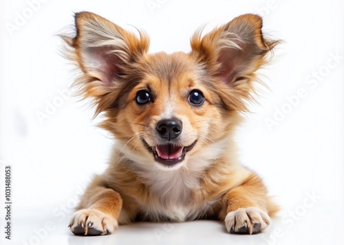 Mad Puppy Isolated on White Background - Playful and Energetic Dog Photography