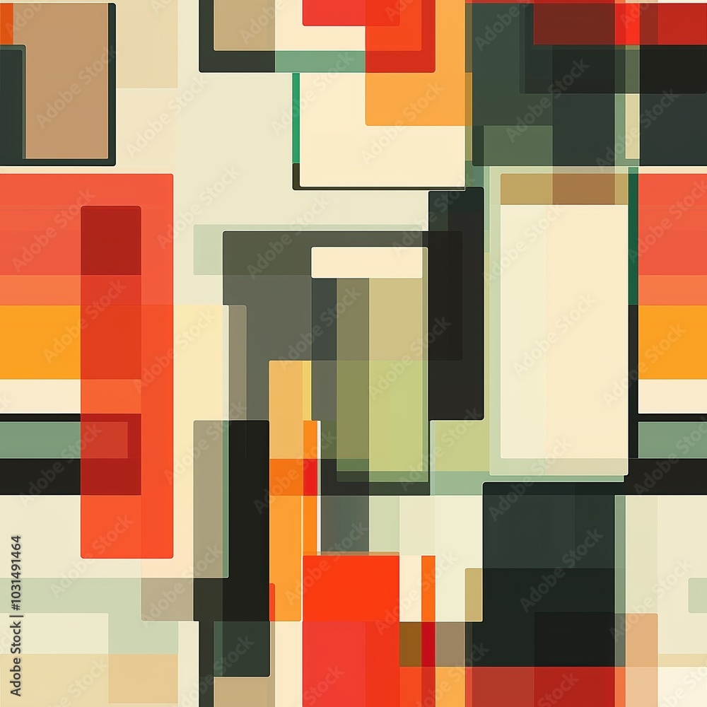 Abstract Arrangement of Colorful Rectangles Abstract Arrangement of Colorful Rectangles