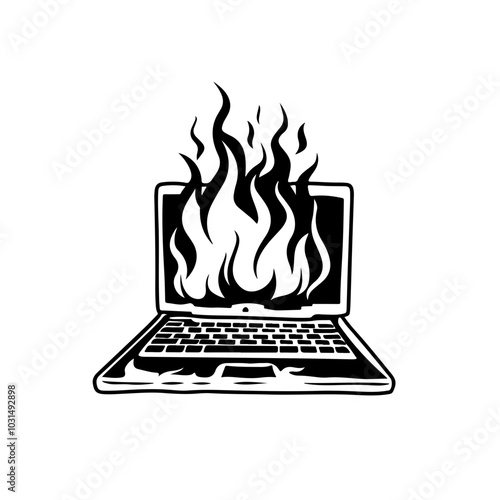 Burning Laptop