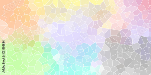 Abstract colorful broken stained glass background design with white line. geometric polygonal background with different figures. low poly crystal mosaic background. triangle background pattern shape.