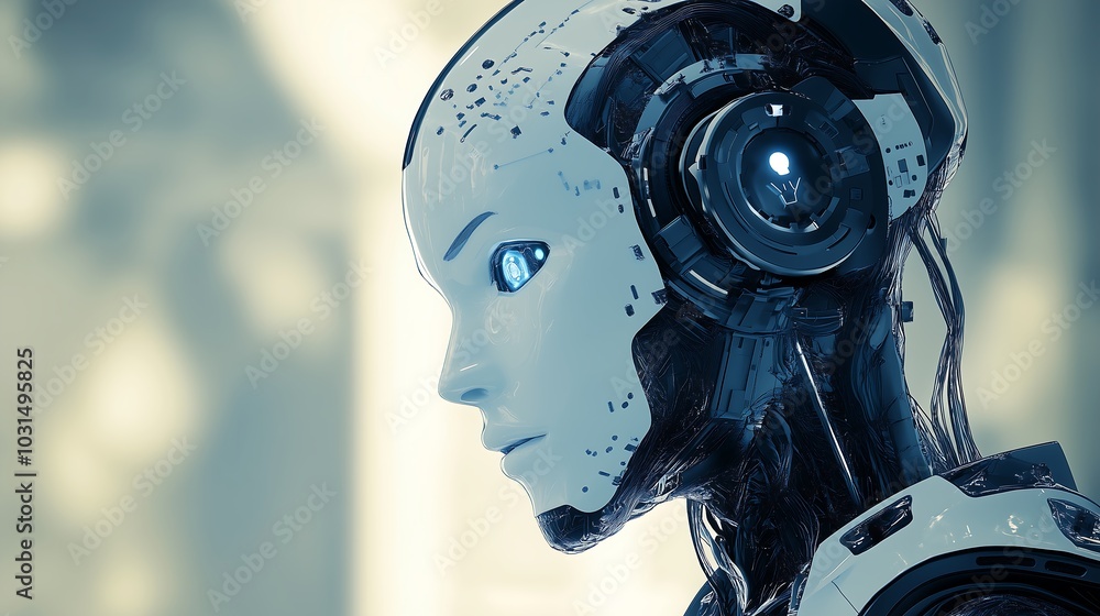 Side Profile of Advanced Android Robot Side Profile of Advanced Android Robot