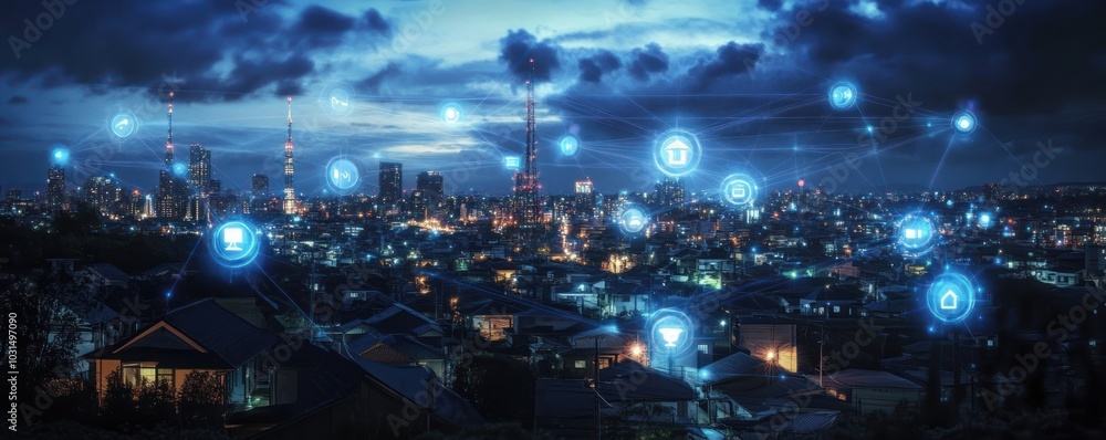 Fototapeta premium Smart City at Night