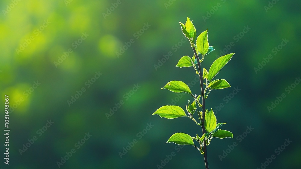Fresh Green Leaves on a Branch Fresh Green Leaves on a Branch