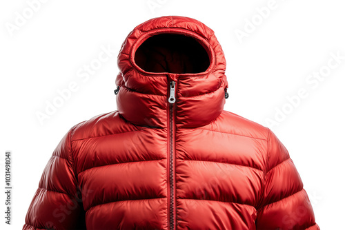  Puffer Jacket A warm, padded jacket filled with down or synthetic insulation, providing both comfort and style in cold conditions, isolated on transparent background photo