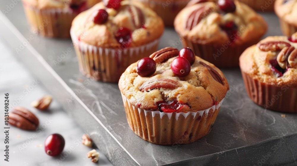 Elegant Cranberry Pecan Muffin Display Elegant Cranberry Pecan Muffin Display