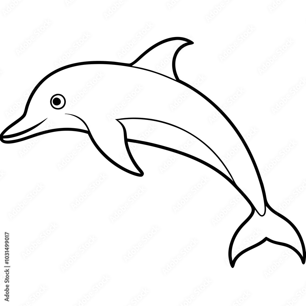 Obraz premium Dolphin line art vector illustration 