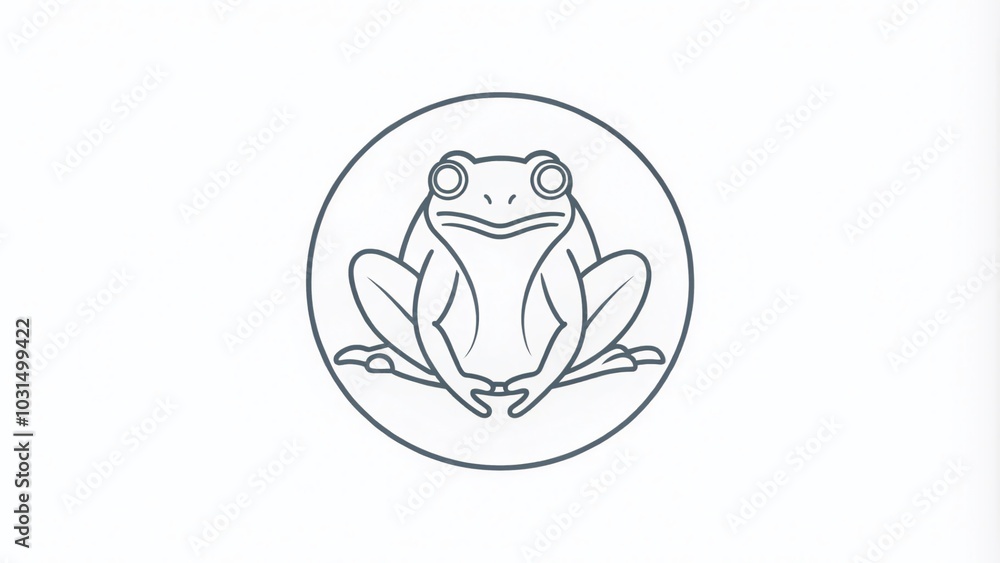 Minimalist Circle Frog Logo Design Template for Modern Branding Minimalist Circle Frog Logo Design Template for Modern Branding