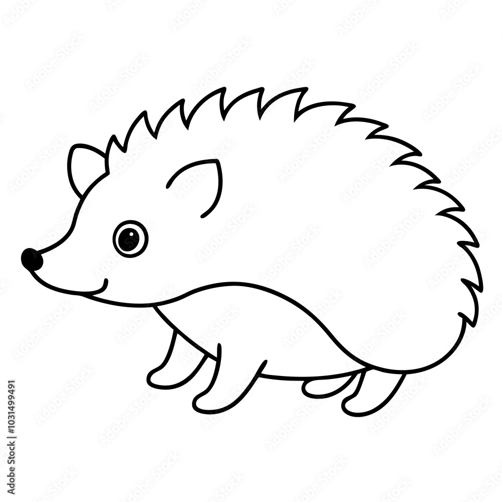 Hedgehog line art vector illustration Hedgehog line art vector illustration