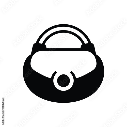 Black solid icon for handbags