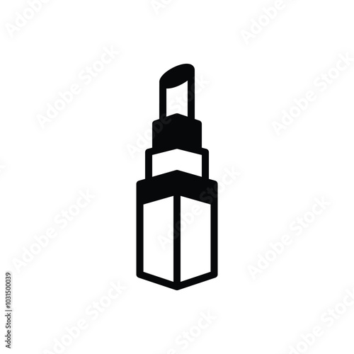 Black solid icon for lipstick