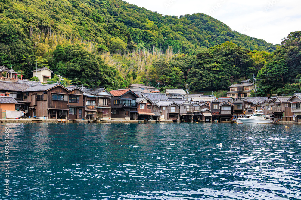 Naklejka premium 伊根の舟屋