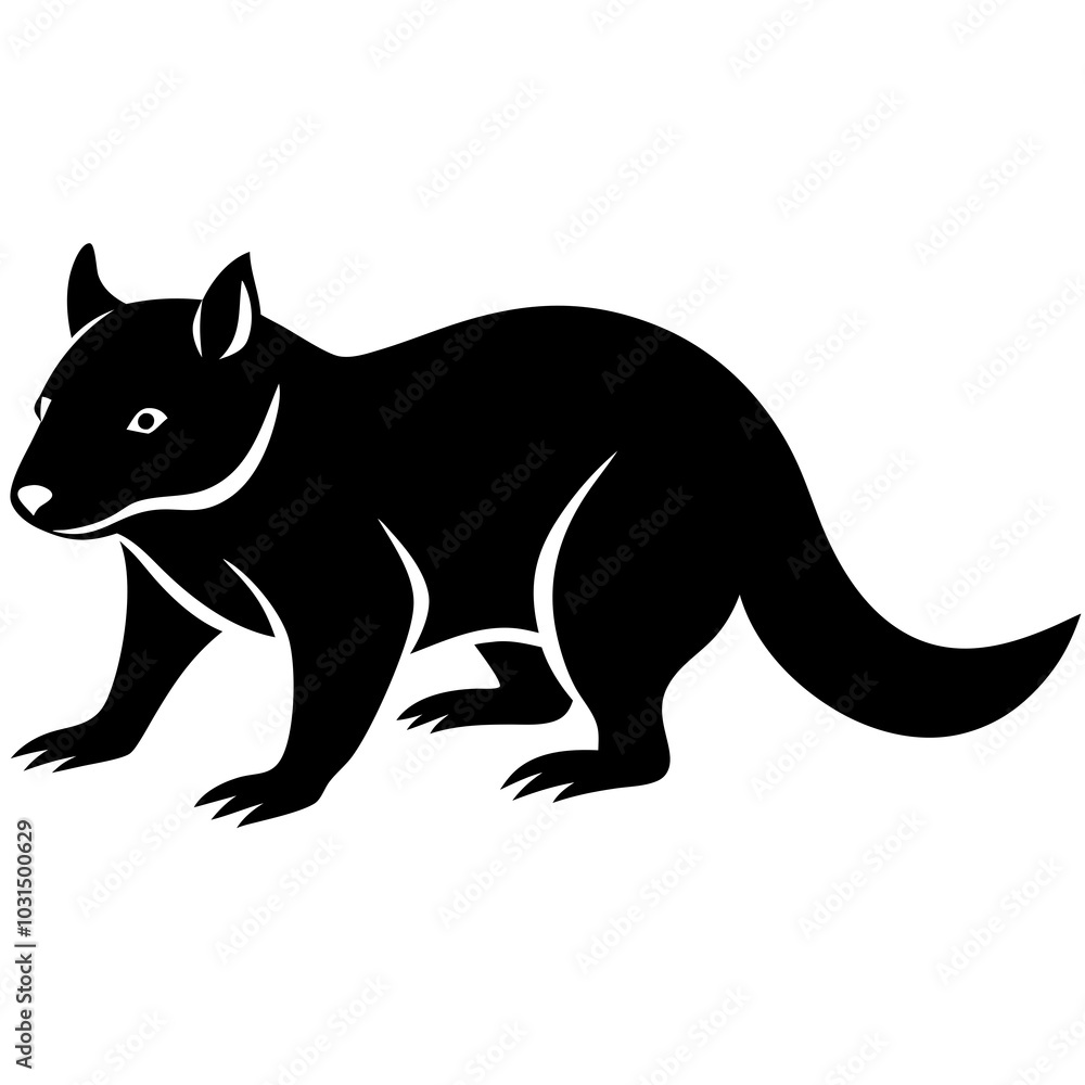 Tasmanian devil silhouette vector illustration Tasmanian devil silhouette vector illustration
