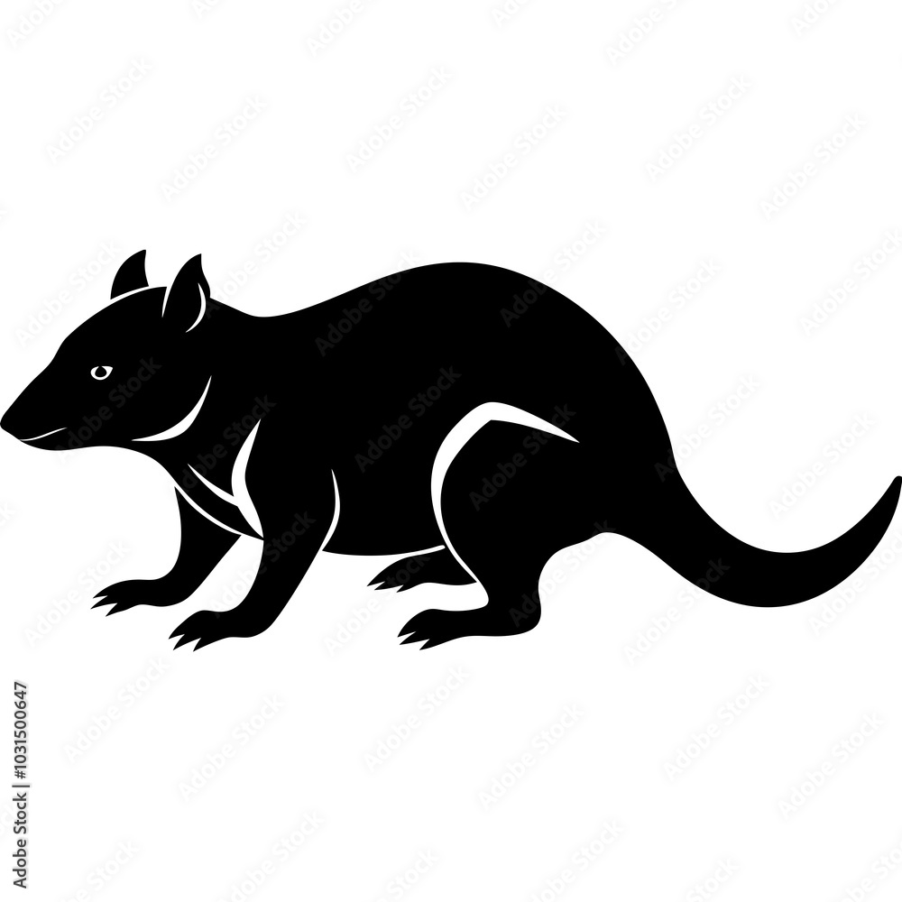 Tasmanian devil silhouette vector illustration Tasmanian devil silhouette vector illustration
