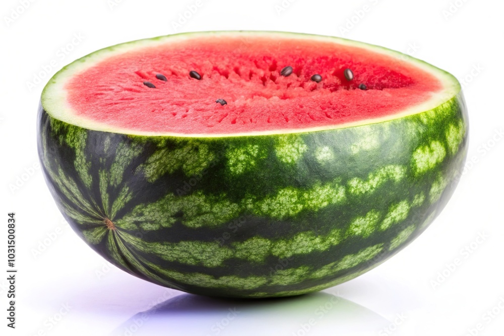 Macro seedless black watermelon isolated on white background Macro seedless black watermelon isolated on white background