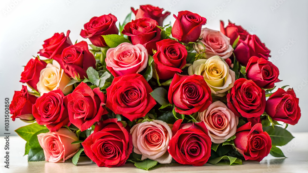 A stunning arrangement of colorful red roses A stunning arrangement of colorful red roses