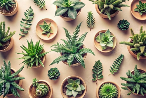 Wallpaper Mural Minimalistic Houseplant Pattern for Modern Interiors - Perfect for Home Decor and Design Torontodigital.ca