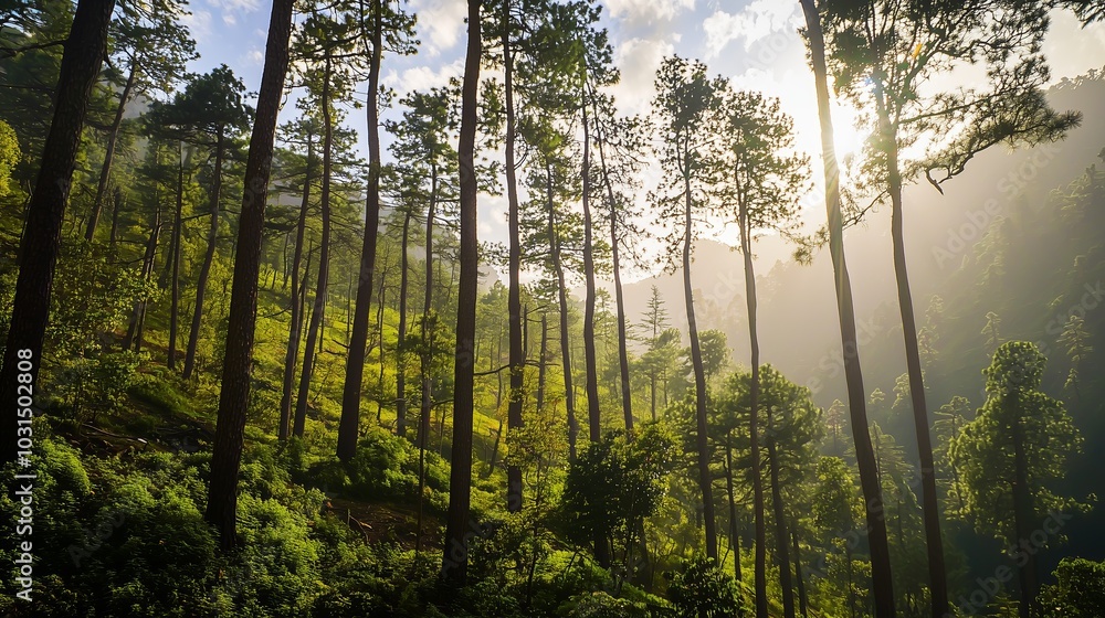 Fototapeta premium Wide View of Afghanistan's Ancient Forests
