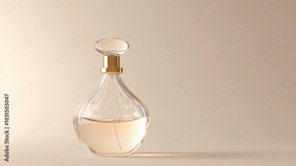 Elegant Perfume Bottle on Soft Background Elegant Perfume Bottle on Soft Background