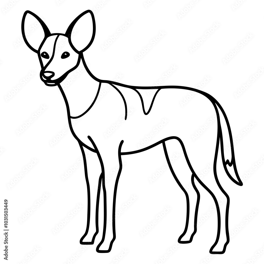 African wild dog line art vector illustration African wild dog line art vector illustration