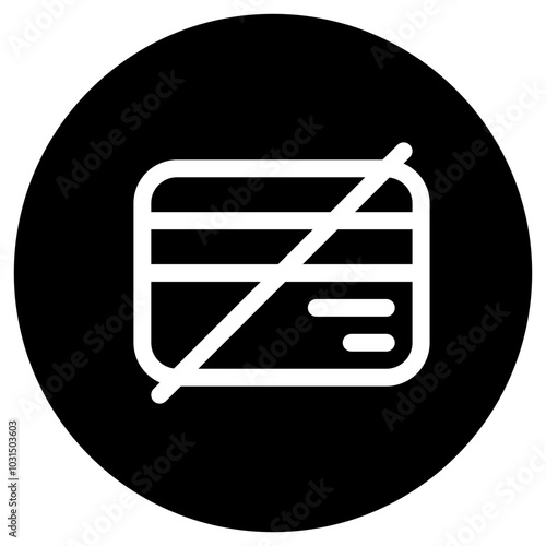 Editable block card, no card payment vector icon. Part of a big icon set family.  Finance, business, investment, accounting. Perfect for web and app interfaces, presentations, infographics, etc