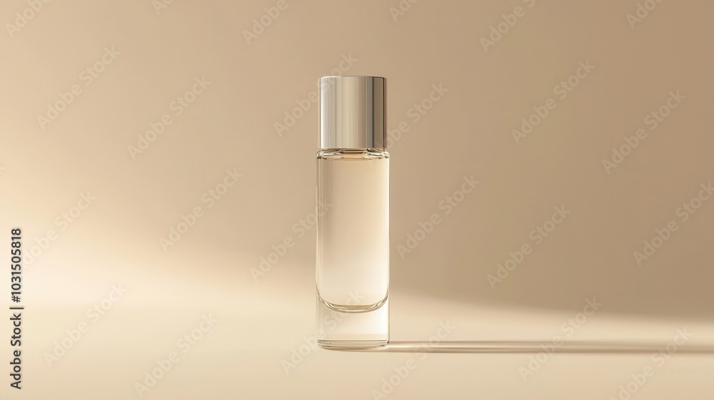 Elegant Perfume Bottle on Soft Background Elegant Perfume Bottle on Soft Background