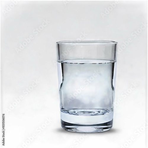 glass of water on white background