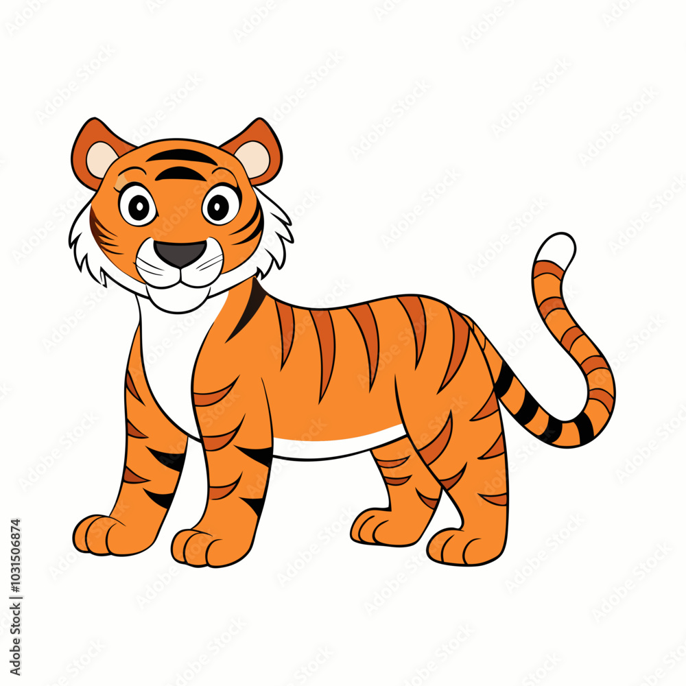 Bengal tiger cartoon art vector illustration Bengal tiger cartoon art vector illustration