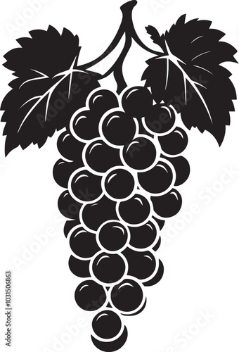 Grape fruit clean simple vector silhouette black