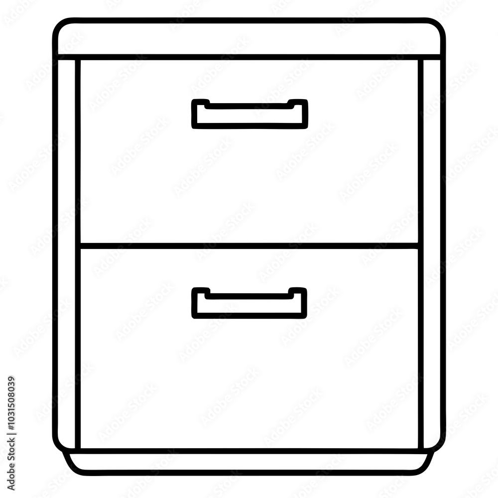 Filing cabinet line art vector illustration Filing cabinet line art vector illustration