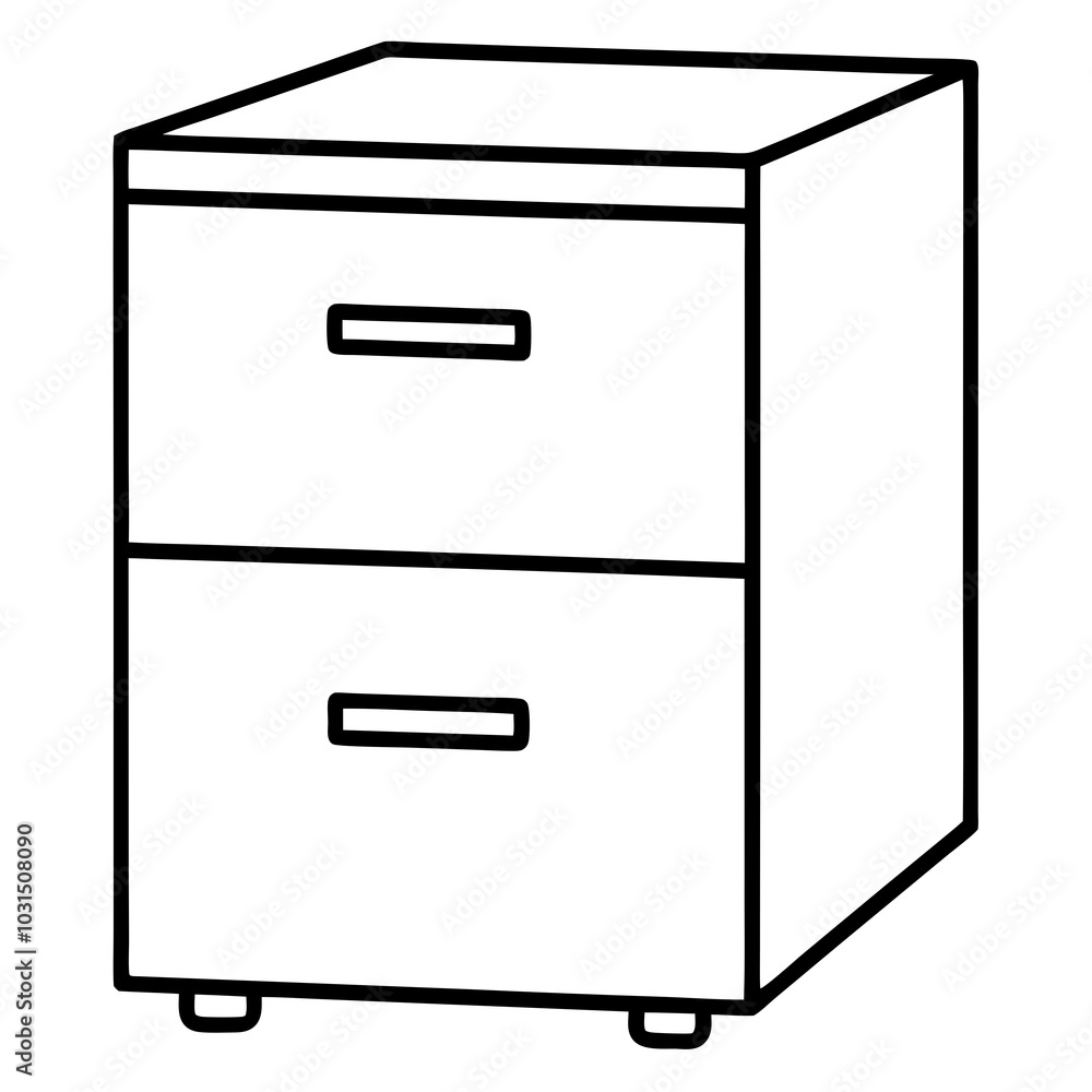 Filing cabinet line art vector illustration Filing cabinet line art vector illustration