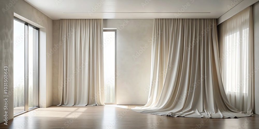 A sunlit room with flowing curtains and a minimalist aesthetic, showcasing the simple beauty of natural light and architectural detail. A sunlit room with flowing curtains and a minimalist aesthetic, showcasing the simple beauty of natural light and architectural detail.