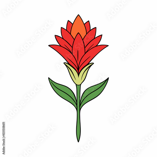 Indian paintbrush cartoon art vector illustration 