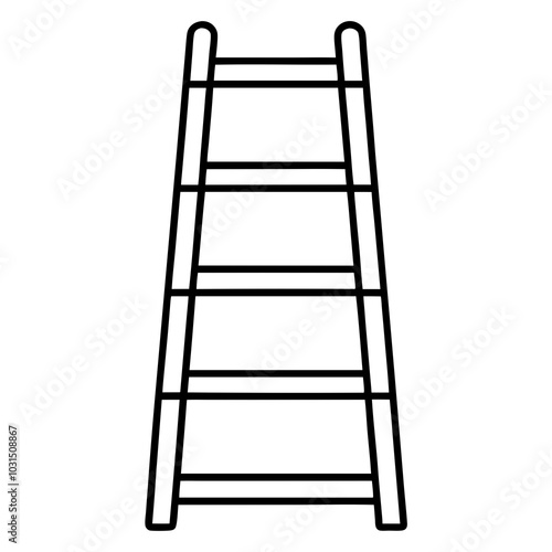  Ladder shelf line art vector illustration