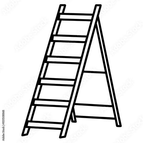  Ladder shelf line art vector illustration