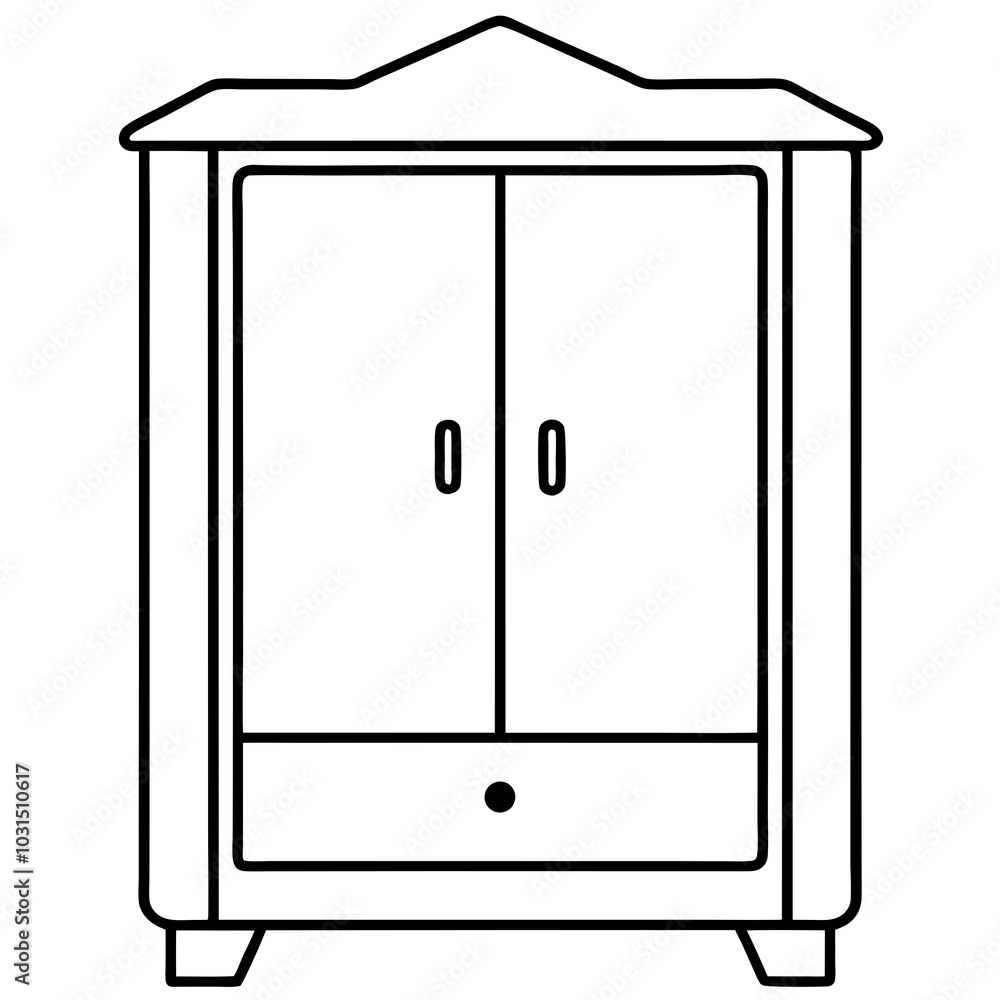 Wardrobe line art vector illustration Wardrobe line art vector illustration