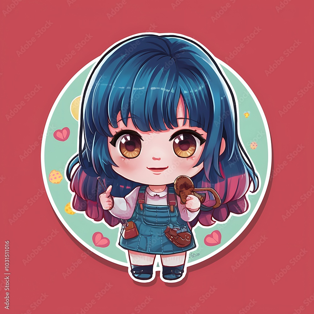 Cute Anime Girl with Big Eyes and Pastel Hair Cute Anime Girl with Big Eyes and Pastel Hair