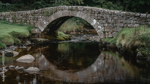 Stone Arch Bridge Over Serene Water