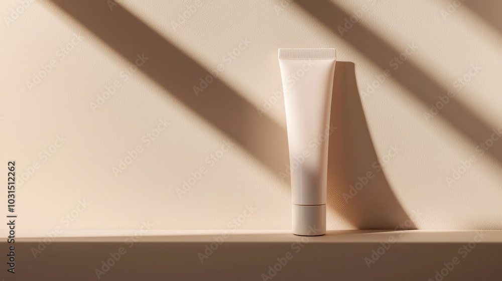 Minimalistic Tube Cream on Soft Background Minimalistic Tube Cream on Soft Background
