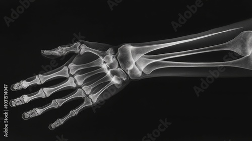 Human Hand and Forearm X-ray.