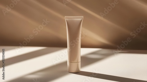 Minimalist Cosmetic Tube with Soft Shadows