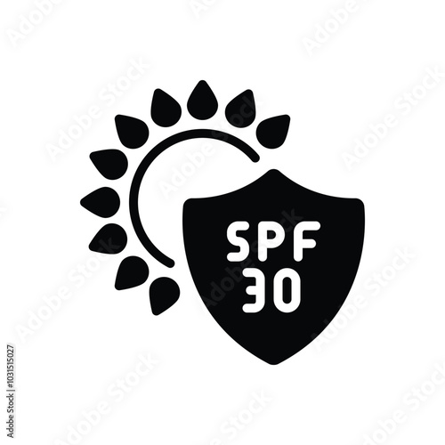 Black solid icon for spf 30