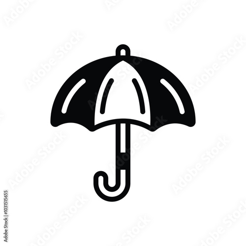 Black solid icon for umbrella