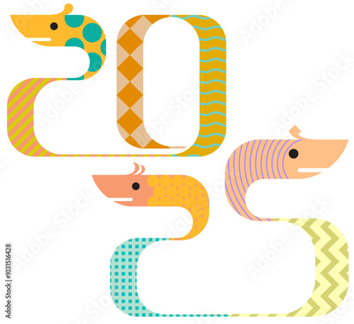 2025, Year of Snake typographic design photo