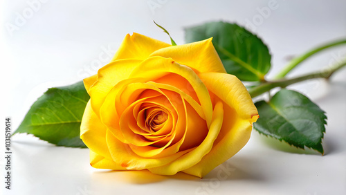 yellow rose isolated on white