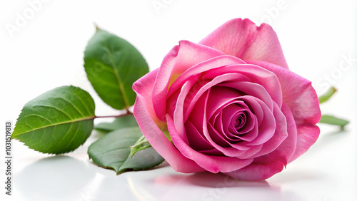 pink rose isolated on white