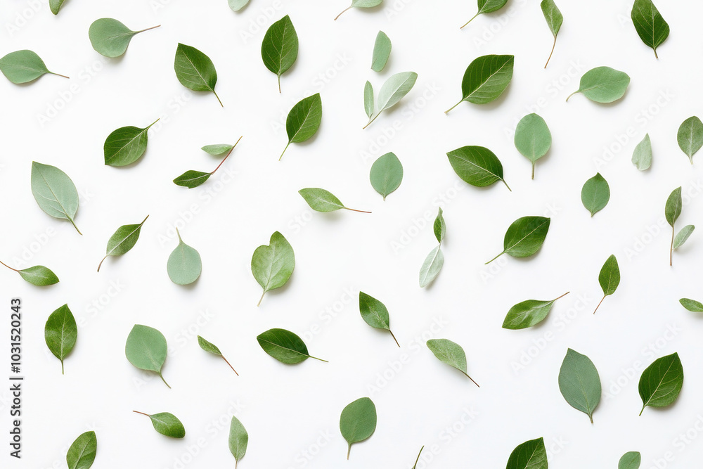 Green leaves isolated on a white background, showcasing vibrant nature and simplicity. Green leaves isolated on a white background, showcasing vibrant nature and simplicity.